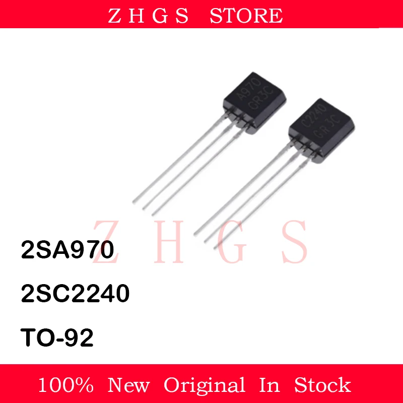 Биполярные транзисторы 2SA970 2SC2240 A970 C2240 TO-92, 50-100 шт., в наличии