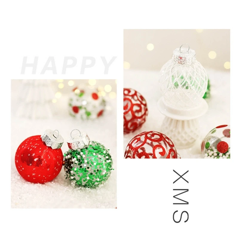 

270F Christmas Tree Baubles 25pcs/box Red Green White Christmas Balls Ornaments Set for Christmas Holiday Festival Home