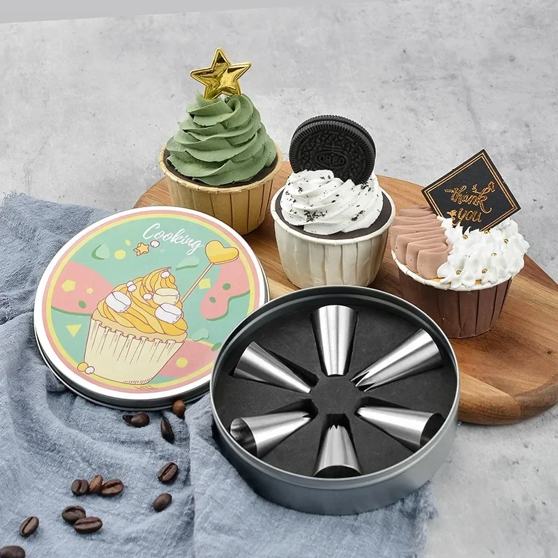 6 шт./набор насадки для украшения тортов из нержавеющей стали