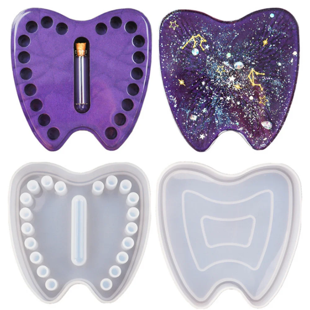 

Baby Teeth Keepsake Box Silicone Mold Deciduous Tooth Collection Organizer Storage Mold For Making DIY Crafts Storage Box