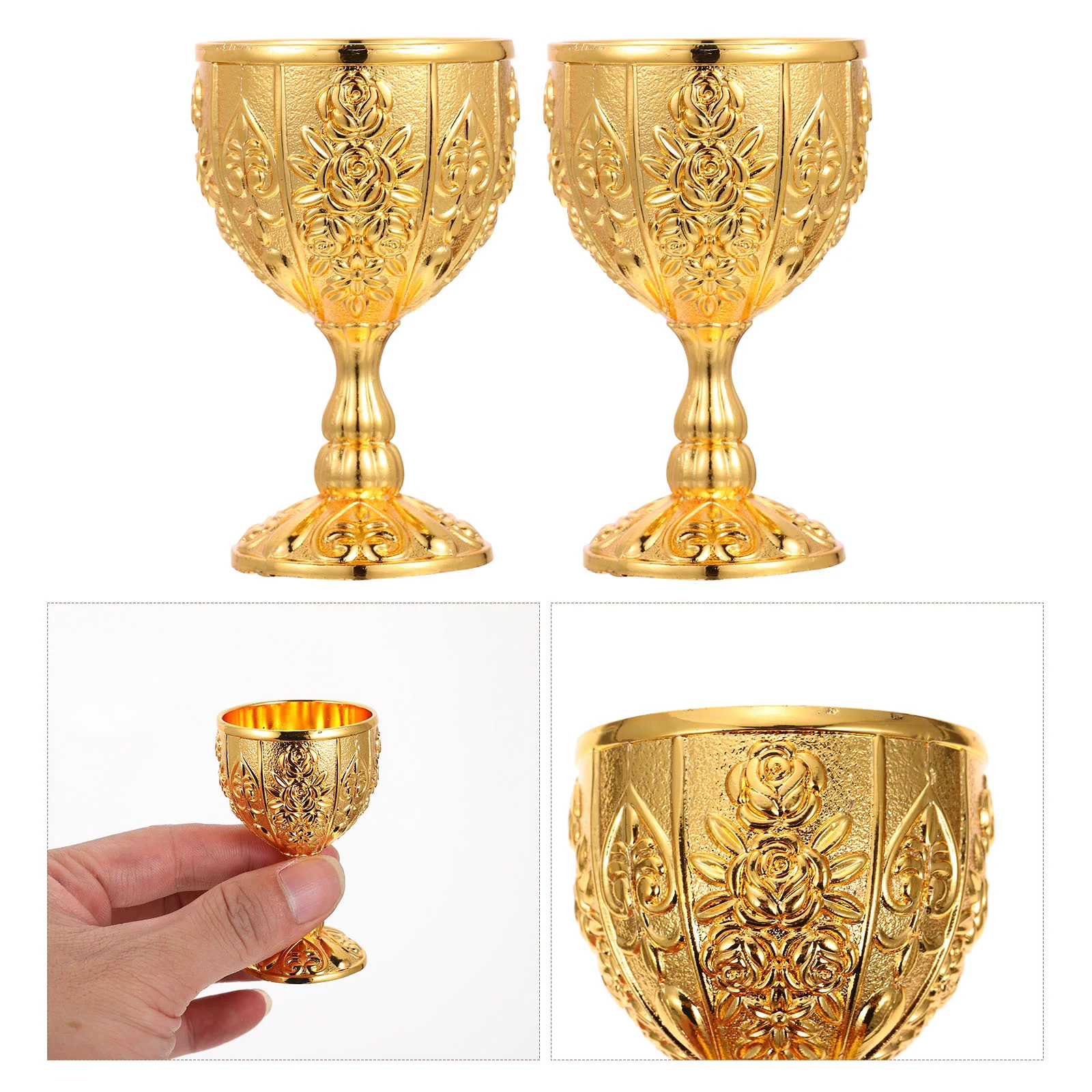 

Cup Goblet Glasseschalice Cups Vintage Royal Drinking Metal Champagne Retromug Stem Whiskey Gold Coffee European Juicealloy