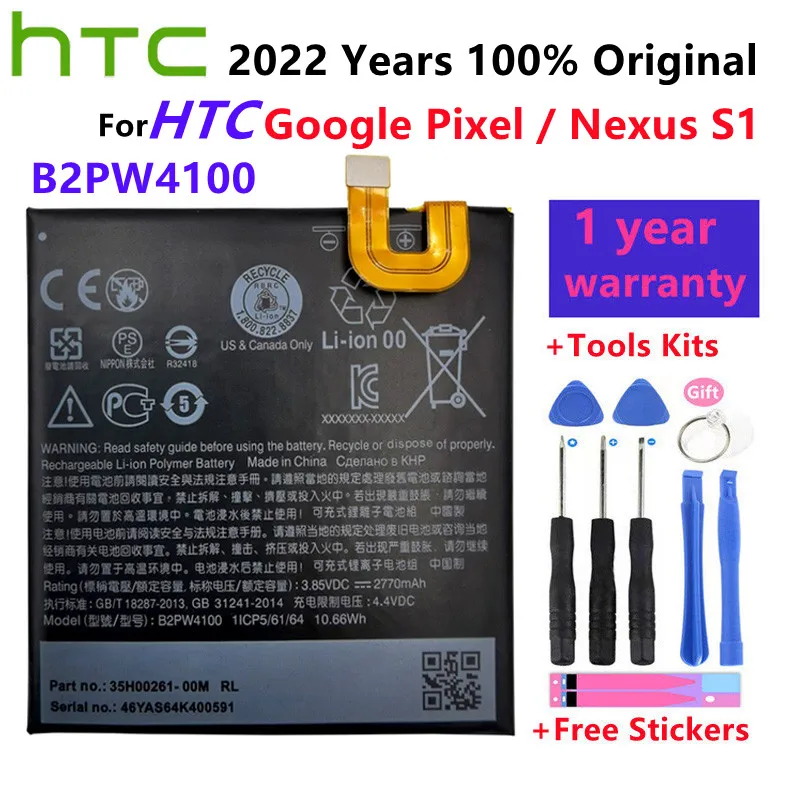 

Original 2770mAh B2PW4100 Replacement Battery For HTC Google Pixel / Nexus S1 Li-ion Polymer Batteria+Free Tools