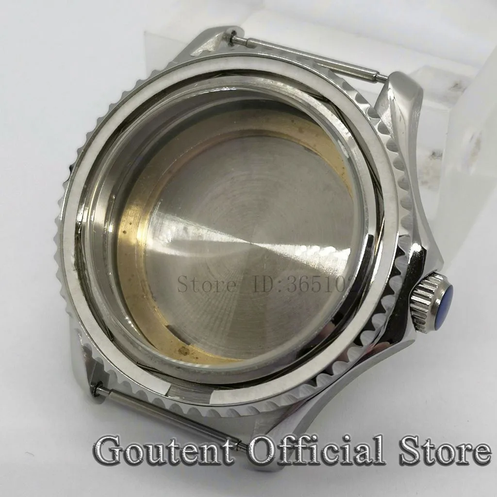 

Goutent 41mm Silver Case Sapphire Glass Screw-down Crown Fit ETA 2836,Miyota 8215/821A,DG2813/3804 Movement