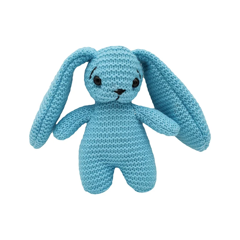 Muñeca de lana de ganchillo para niños, juguete de felpa de conejo de 15/23cm, de algodón, tejido a mano, 1 unidad