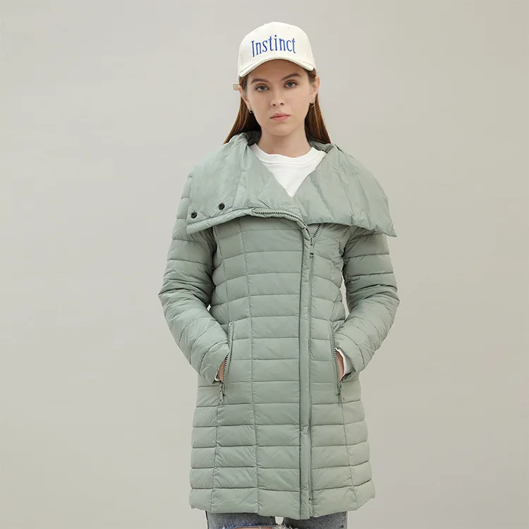 Clothing Winter Women's Outerwear Women's 90 White Duck Down Medium length Down Coat Women