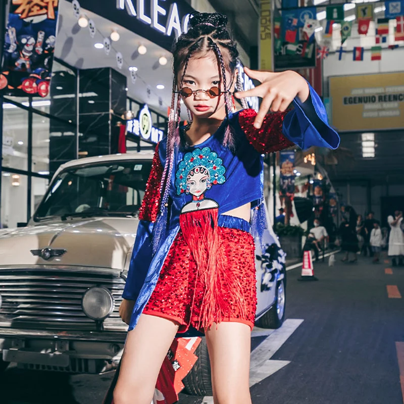 

Chinese Style Jazz Dancewear Girls Cheerleader Catwalk Show Costume Concert Outfits Stage Costume Festival Clothing Rave 2022
