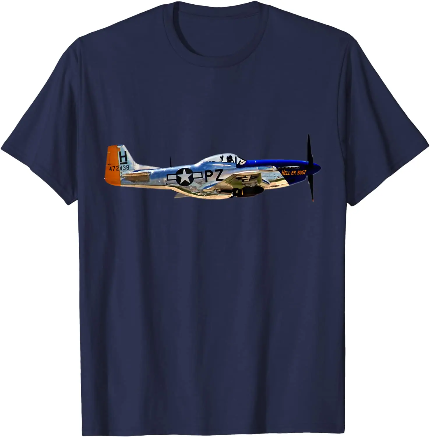 

P-51 Mustang WWII Fighter Plane US Military Aviation History Men T-Shirt Casual 100% Cotton Men Clothing