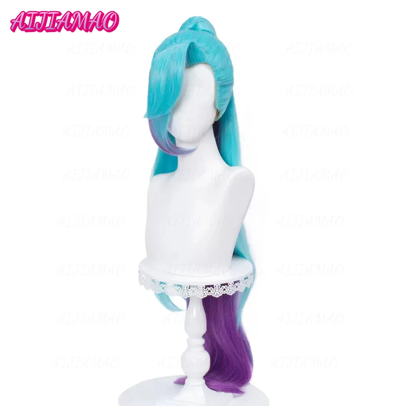 

Парик для косплея LOL Seraphine из аниме-игры, термостойкий парик для косплея LOL KDA серофина синего фиолетового цвета с длинным градиентом
