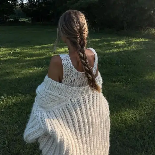 Свободный кардиган ручной работы женский шерстяной вязаный свитер жакет с