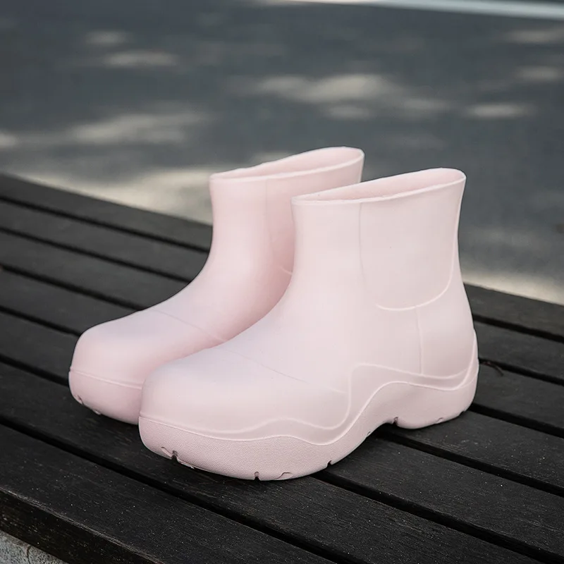 EVA Rain Boots Women Waterproof Platform Rubber Shoes Comfort Garden Working Galoshes Ladies Casual Rain Shoes Gum Boot Footwear