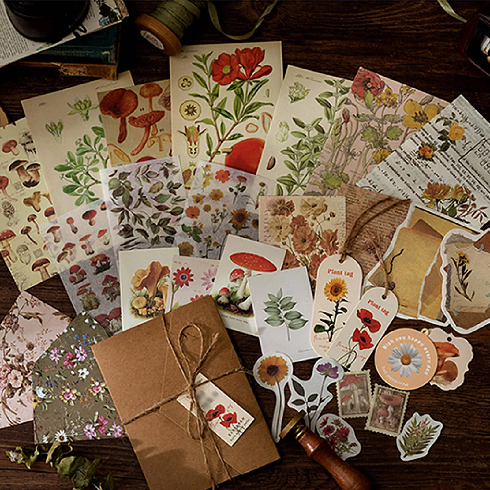 

30 Sheets Retro Floral Material Paper Decorative Material Paper Journal Scrapbook Planner Kawaii Stationery School Supplies New