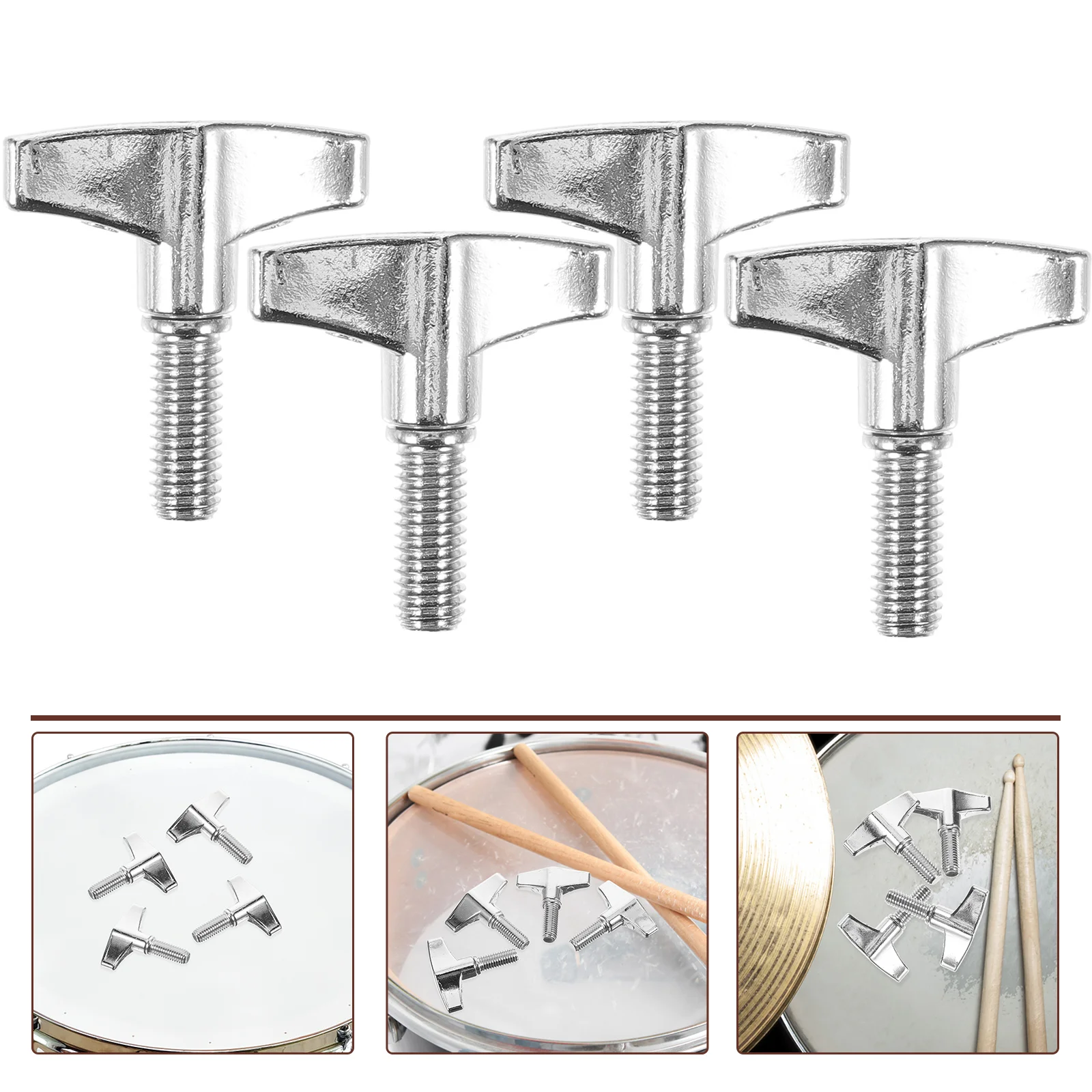 

4 Pcs Drum Cymbal Stand Wing Nut Metal Holder Percussion Instrument Parts Accessories Repairing Tool Nuts Bracket