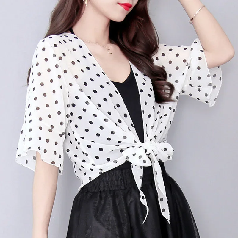 Модная свободная бандажная рубашка с принтом и бантом женская одежда новинка