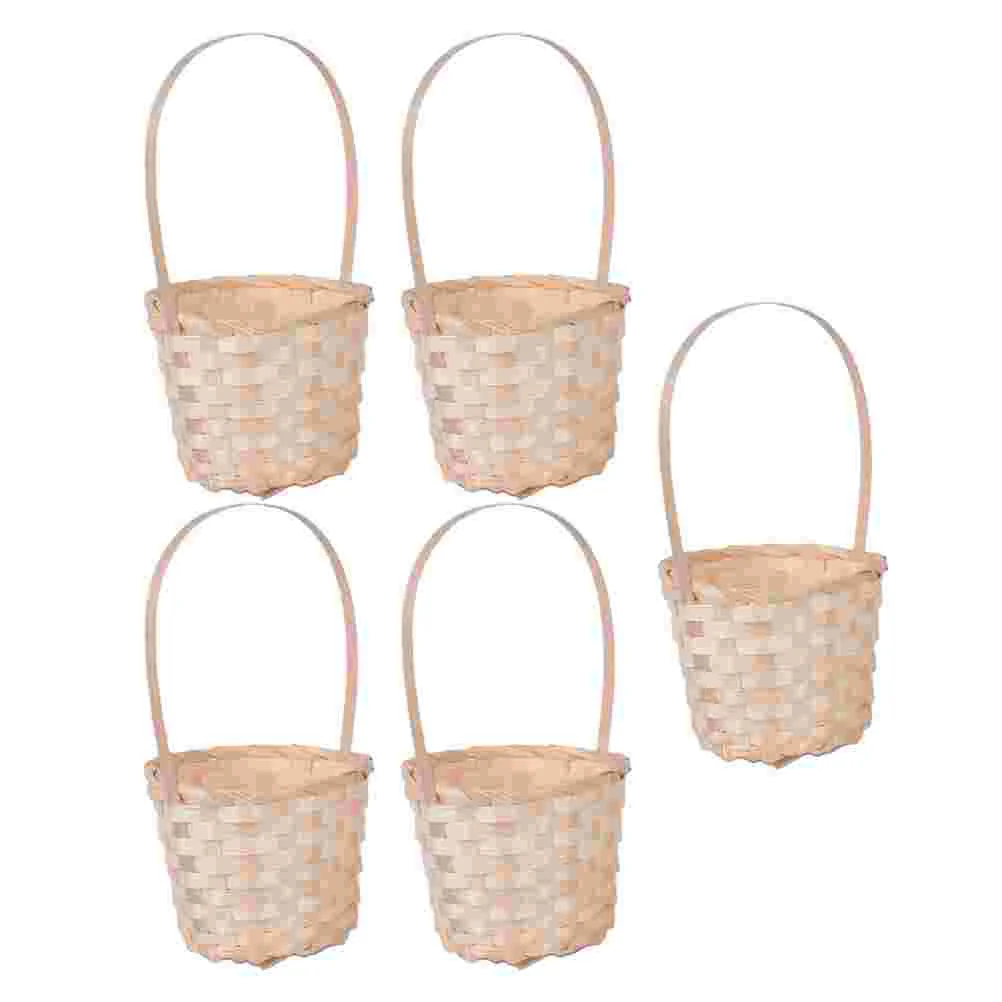 

Basket Baskets Wicker Flower Woven Mini Picnic Storageeaster Rattanhandlefruitcandy Seagrass Tiny Pot Wedding Gift Hamper
