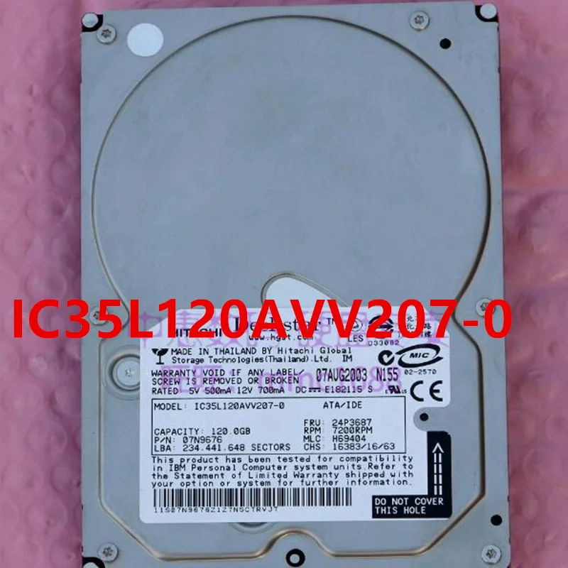 

Оригинальный 90% новый жесткий диск для HITACHI 120 ГБ IDE 3,5 дюйма 7200 об/мин 2 Мб настольный жесткий диск для фото
