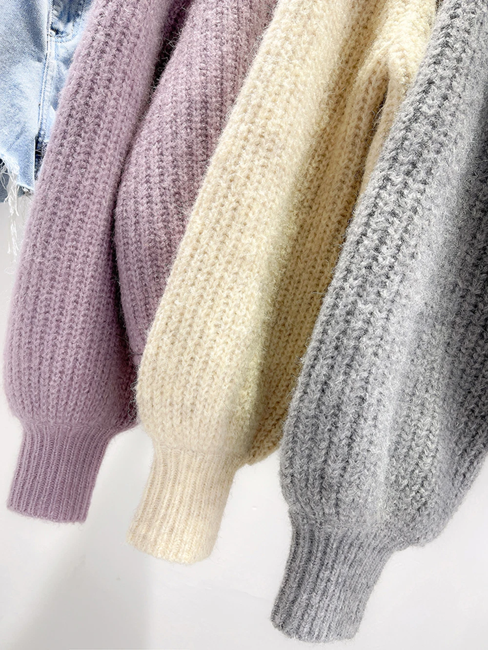 Женская Популярная зимняя одежда модные однотонные свитера свободные пуловеры