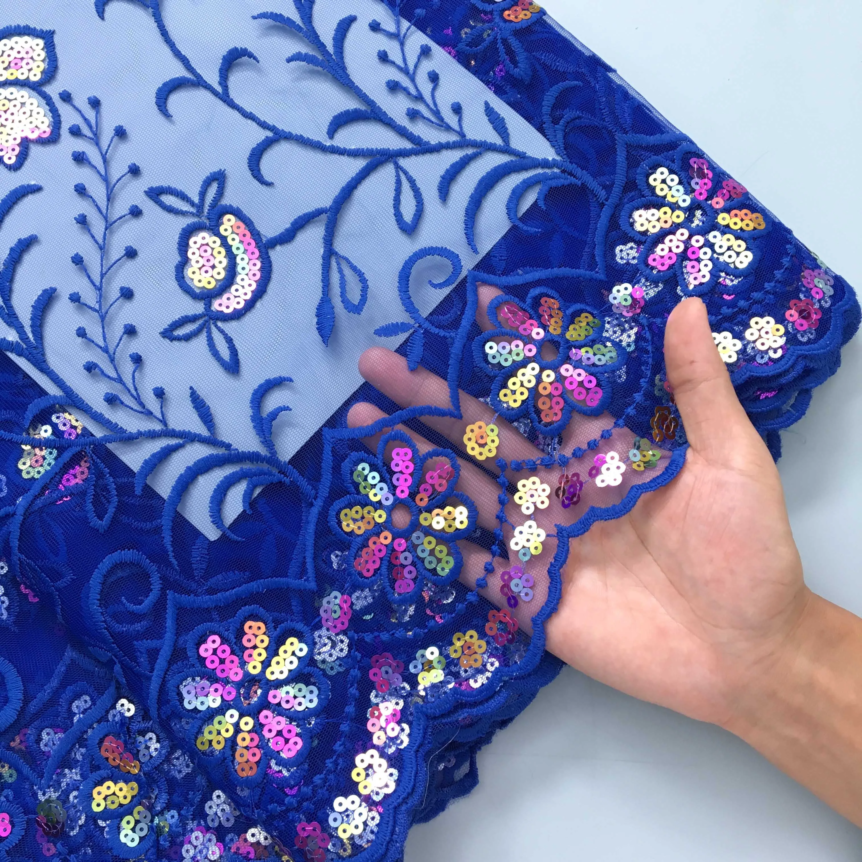 Кружевная африканская сетчатая Женская кружевная ткань SJD высокого качества 2024