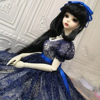 bjd clothes blue lace bowknot party princess dress for 14 bjd sd mdd western style clothes doll accessories