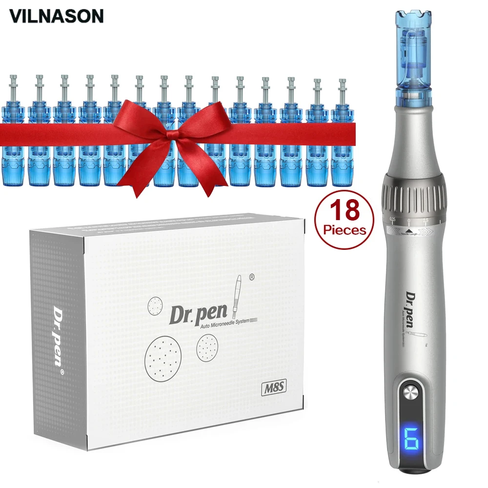 

Ultima Dr Pen M8S Microneedling Derma Pen Skin Care Tool Microneedle Micro Needle Home Use Beauty Machine With 18pcs Cartridges