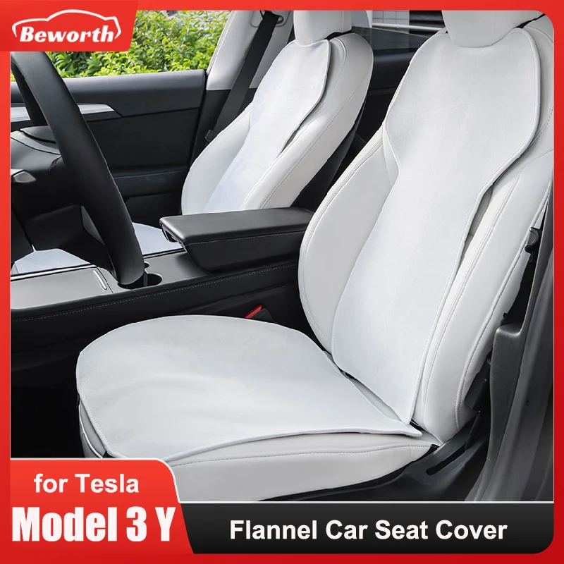 

Фланелевый чехол для сиденья Tesla Model 3 Y 2022, подушка, противогрязный Противоскользящий протектор для спинки, аксессуары для интерьера автомоб...