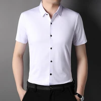 solid color mens summer lapel mens half sleeve shirt business mens short sleeve simple shirt mens dress shirts