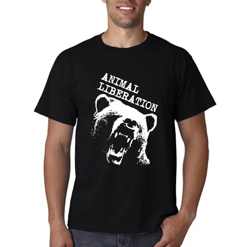 BE0112A 100% COTTON short sleeve o-neck animal libration bear printed Men T-shirt casual comfortable Men's t shirt tops