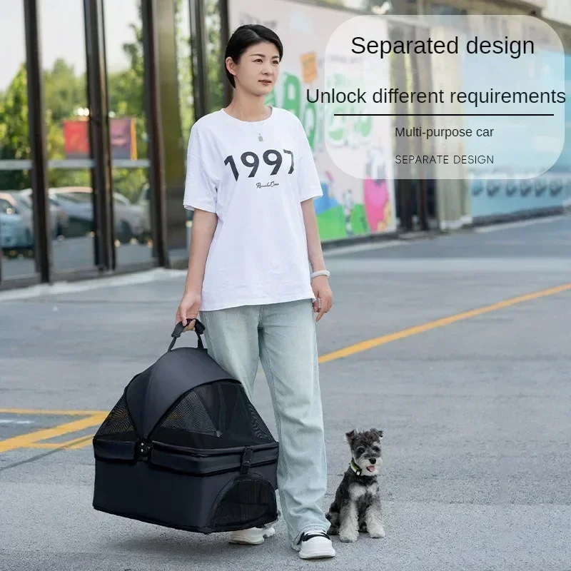 Складная прогулочная коляска для домашних животных 4-х колесная дорожная детская