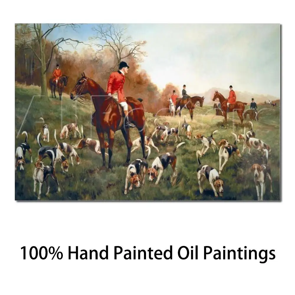 Оригинальная картина Heywood Hardy маслом лошади и собаки окрашенная на холсте ручная