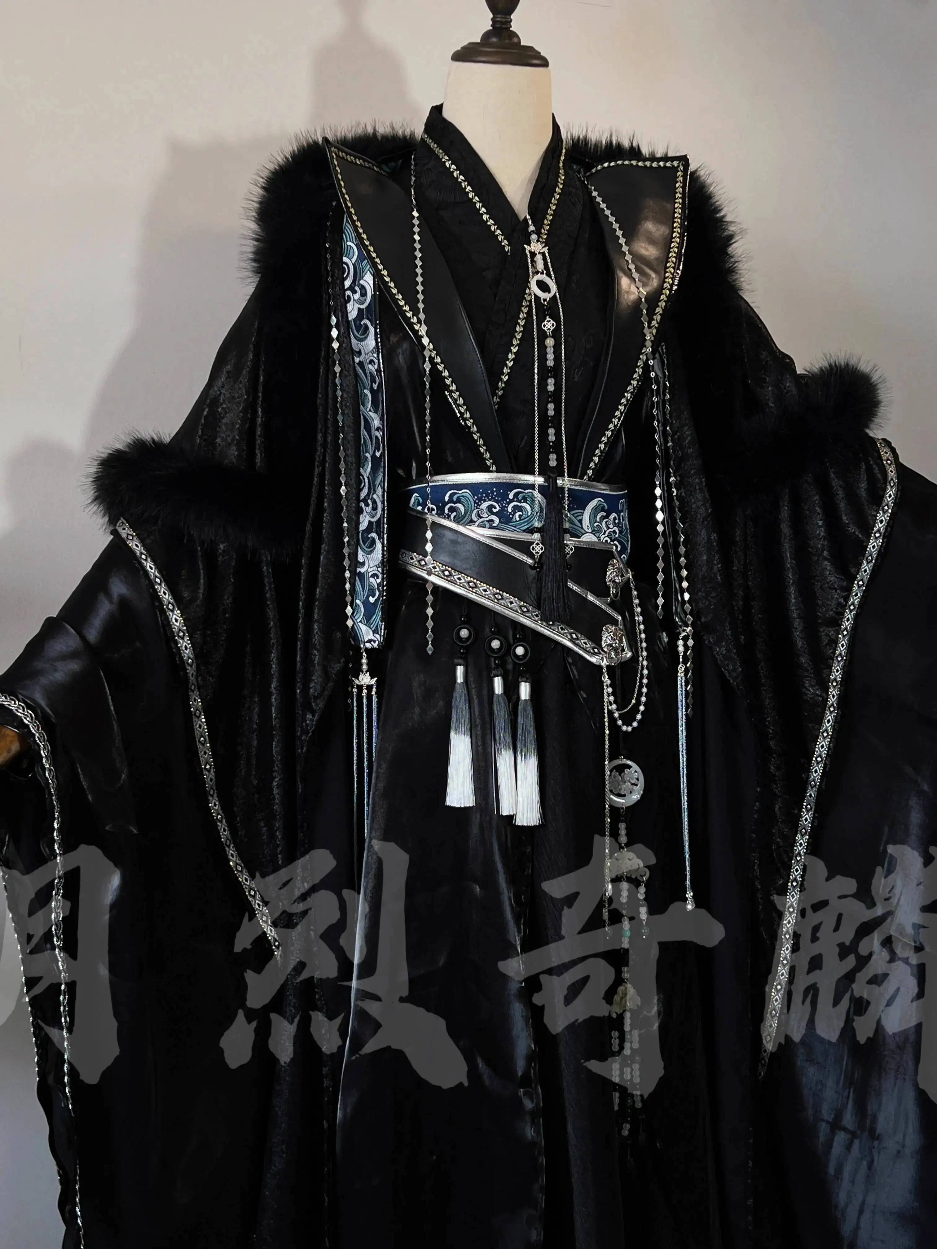 Фото Er Ha Blackwater Mo Ran Shen Gongnbao MDZS Dark Lan Wangji Универсальная одежда для косплея Костюм для выступлений Яркая луна Набор для Хэллоуина №3