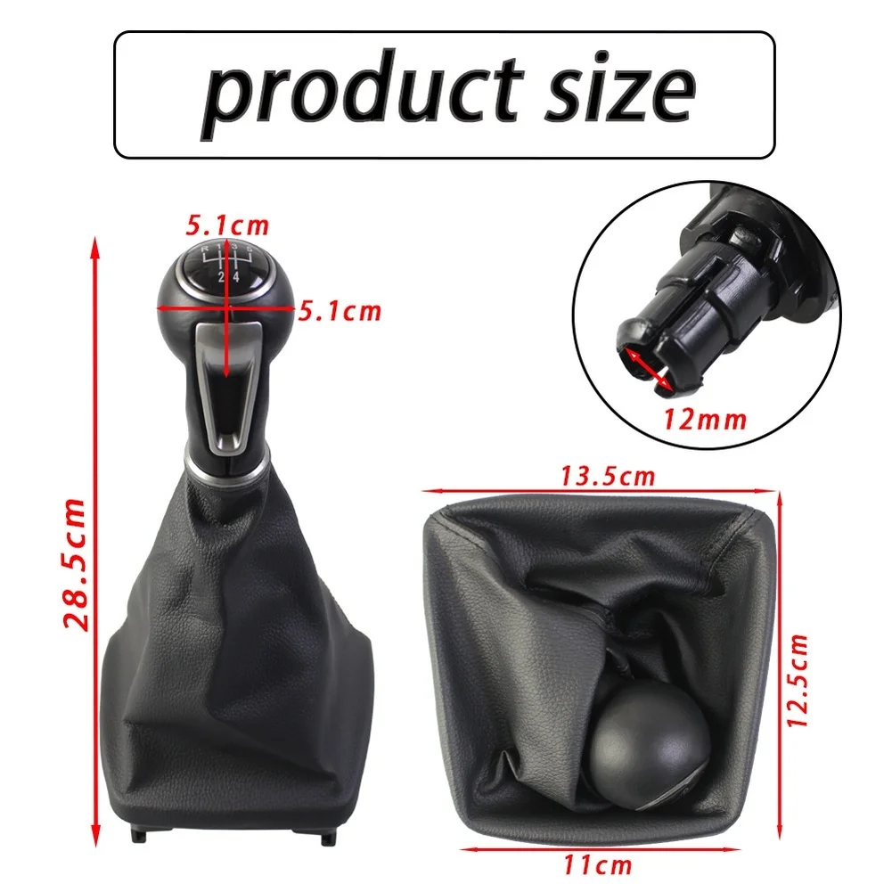 Фото 1 шт. Ручка переключения передач 5/6 скоростей для Seat Ibiza IV 6J 2009-2015, пластик + искусственная кожа, механическая коробка передач №5
