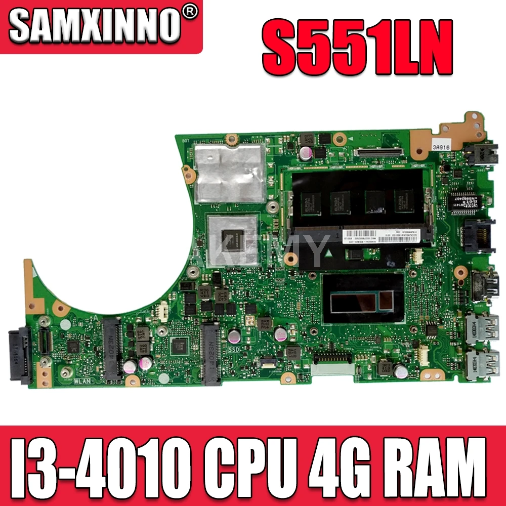 

Материнская плата Akemy для ASUS S551LN Laotop, материнская плата S551 S551L S551LB S551LN R553L с GT840/V2G I3-4010 процессором, 4 Гб ОЗУ