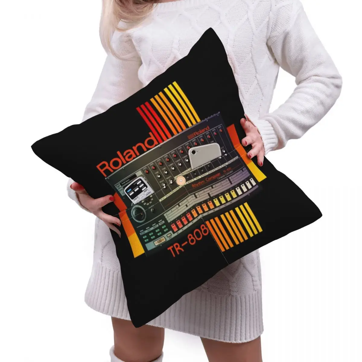 Фото Наволочка для подушки Roland Tr-808 Drum Machine Model Square Linen, полиэстер, декоративная, для дома, для кровати, комфортная, декоративная подушка №3
