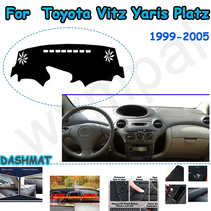 Фото Автомобильная внутренняя крышка приборной панели для Toyota Vitz Yaris Platz 1999 2000 2001 2002 2003 2004 2005 LHD RHD №1