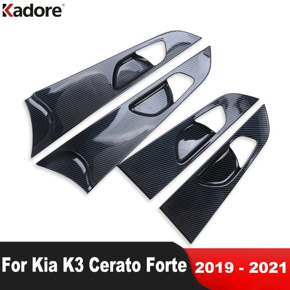 

Для Kia Cerato Forte K3 2019 2020 2021 углеродное волокно внутренняя дверная ручка автомобиля крышка чаши молдинг отделка наклейки аксессуары для интерье...