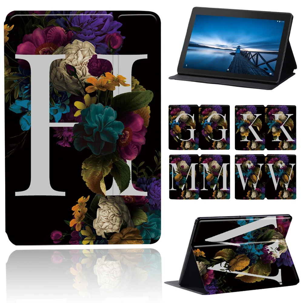 

Case for Lenovo TAB M10 HD FHD PLUS TB- X606 /m10 HD2 X306 Tablet Cover for Lenovo Tab M10 TB-X605F/TB-X505 Initial Letter Print