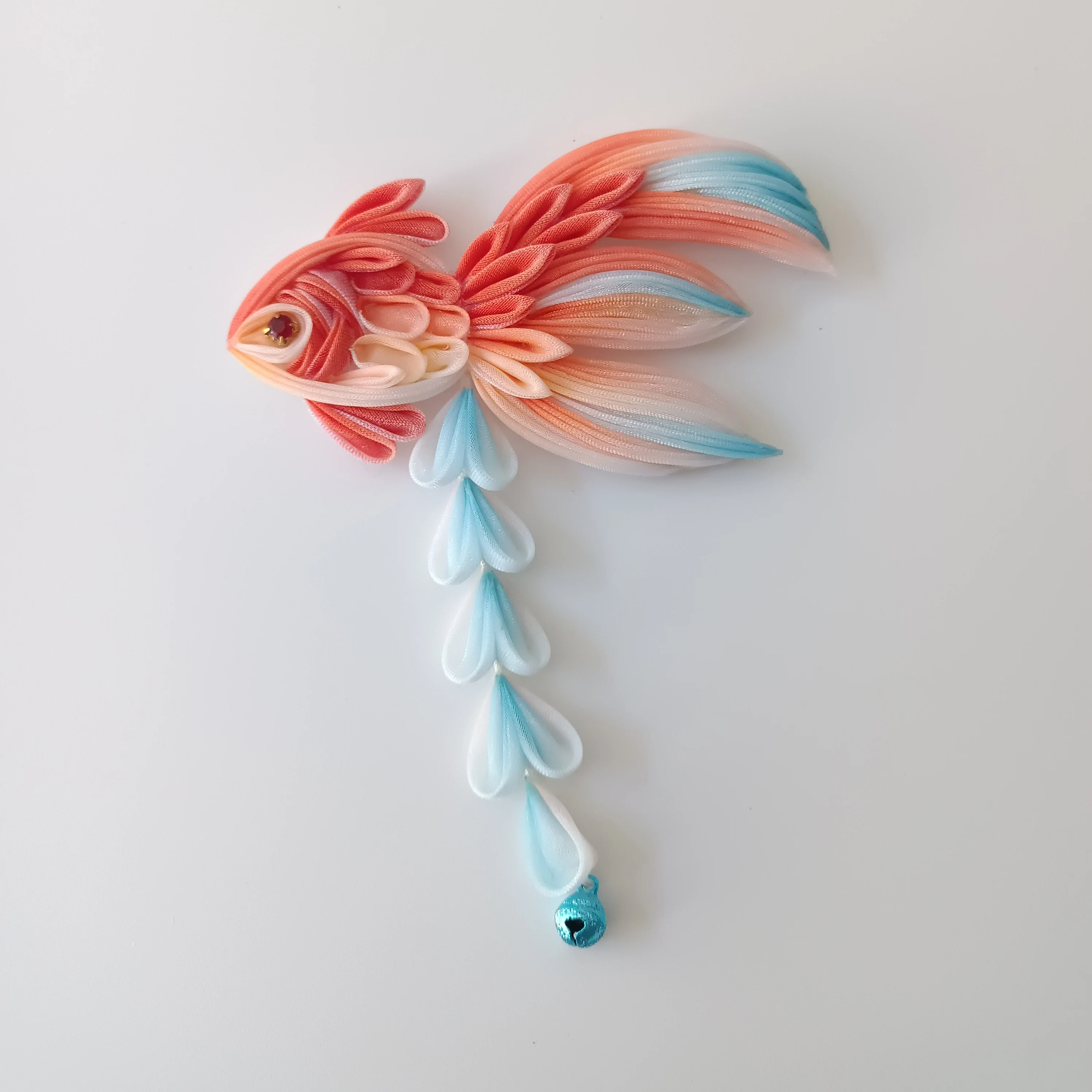 

LALAVARA Personalized Hair Accessories Silk Goldfish Yukata Kanzashi Women Fascinator Barrette Pins