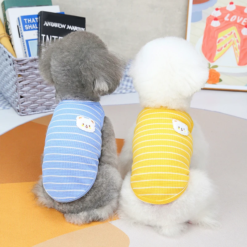 

Summer Dog Clothes Cotton Pet Dog Clothes Cat Stripe Vest Cute T-shirt For Small Dog Chihuahua Vest Yorks French Bulldog Clothes