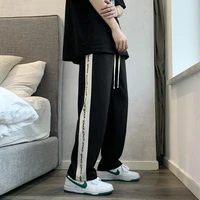 pants mens new spring and autumn straight loose stitching wide leg casual pants pendant high street ins sports trousers