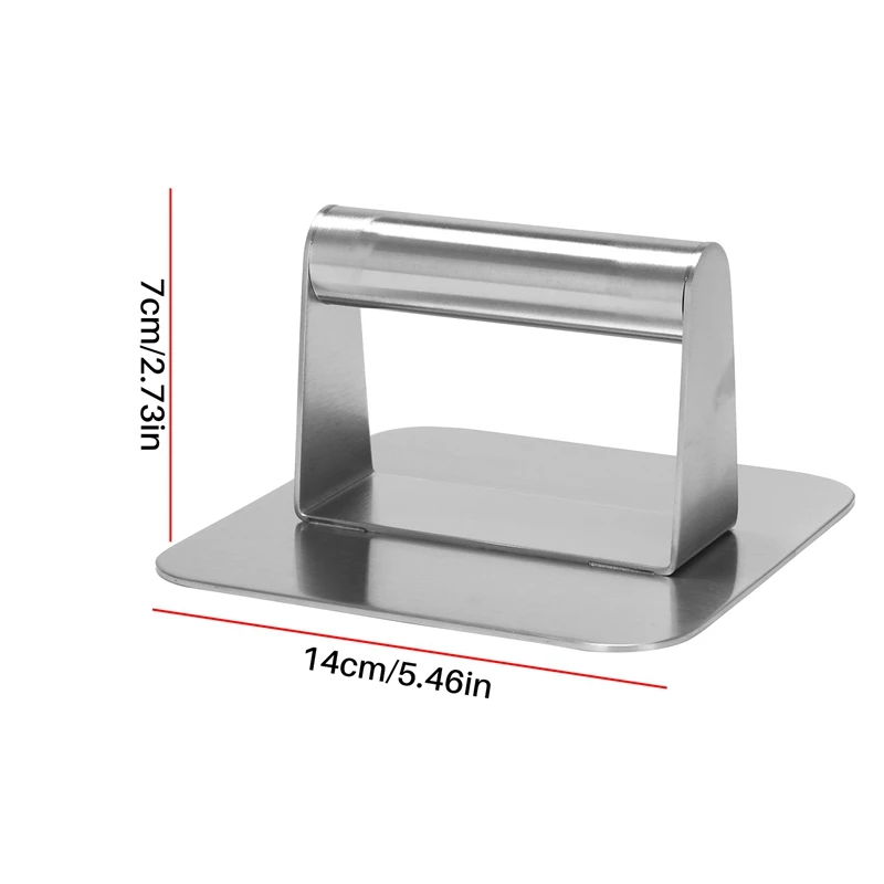 Пресс для гамбургеров из нержавеющей стали 5 5-дюймовый квадратный разбиватель