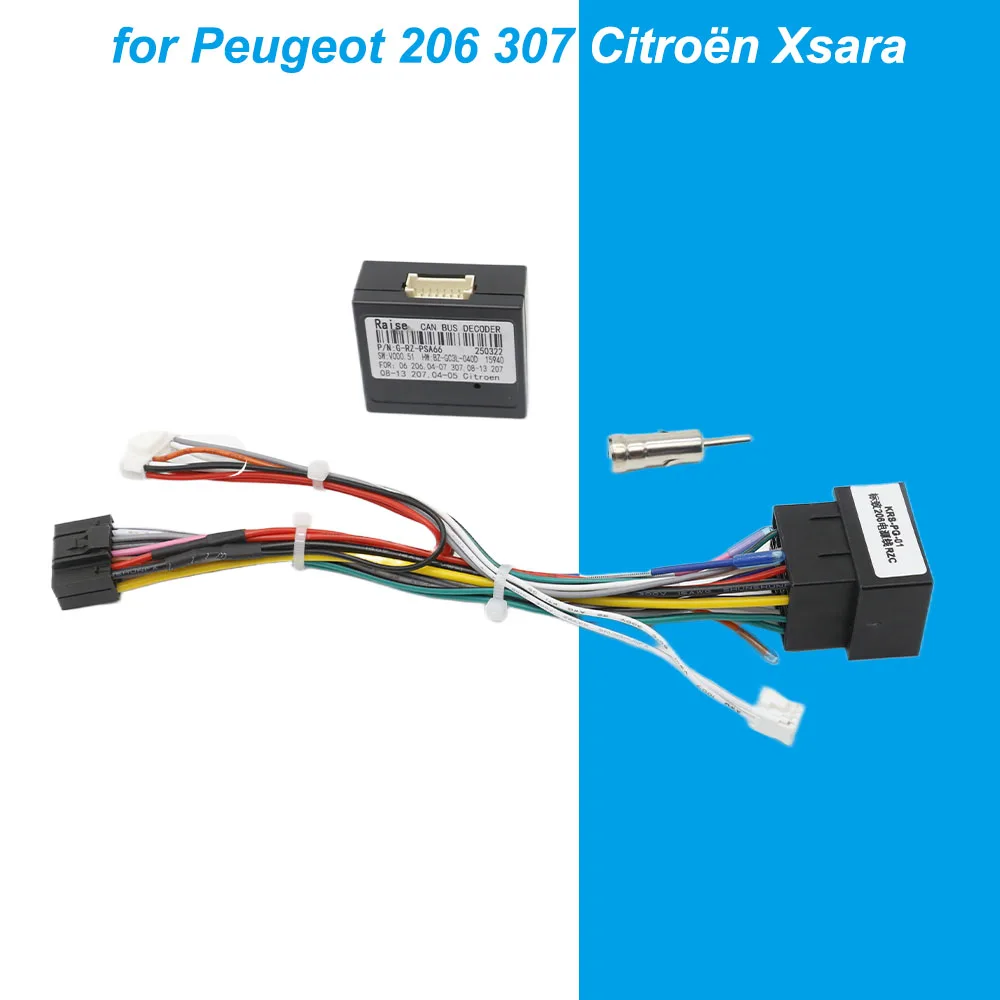 

Адаптер жгута проводов радиоприемника CAN-шины декодера 16-контактного разъема к разъему ISO Автомобильный кабель Android для Peugeot 206 307 Citroën Xsara