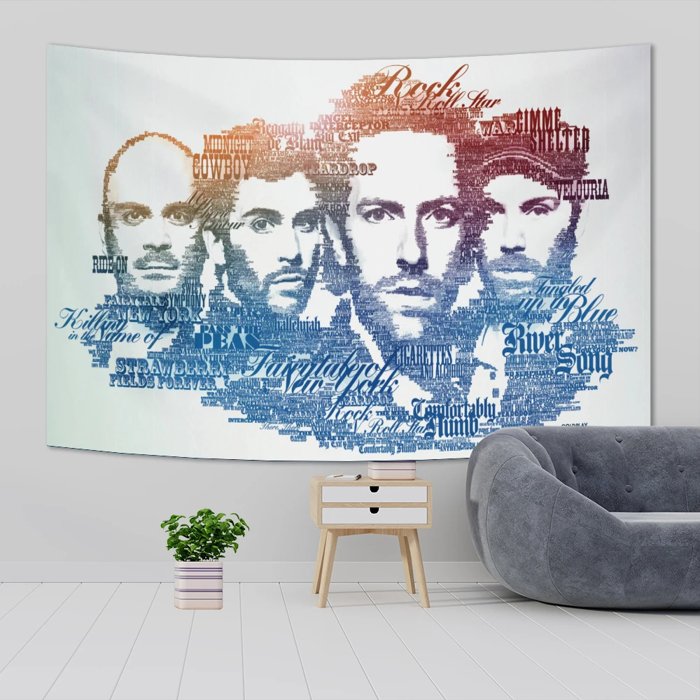 Рок Coldplay Band Альбом Хиппи Настенные гобелены Богемные настенные Мандала INS