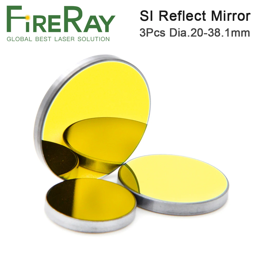 

FireRay 3 шт. Co2 Лазерное Si отражающее зеркало для лазерной гравировки Позолоченные силиконовые отражающие линзы диаметр 19 20 25 30 38,1 мм
