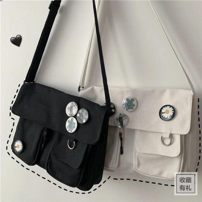 Cute Canvas Bag Wild Student Women Handbags Shoulder Bag Female Japanese Harajuku Diagonal Crossbody Bags for Girl Pouch Bolsas