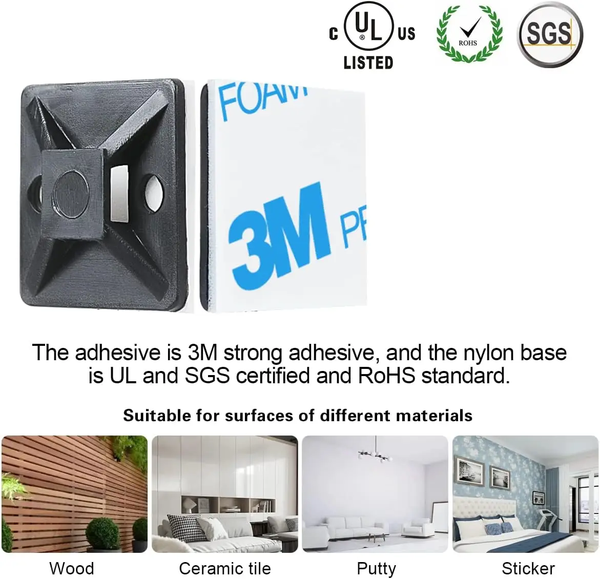 Самоблокирующиеся Нейлоновые кабельные стяжки 100 шт. 3*150 мм + нейлоновые