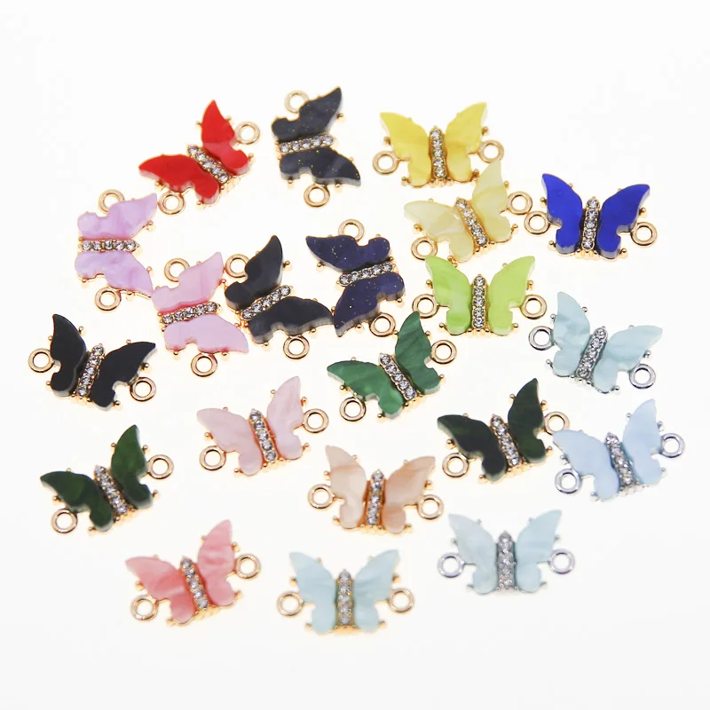 

50 шт., пуговицы-бабочки для волос, 12 х20 мм