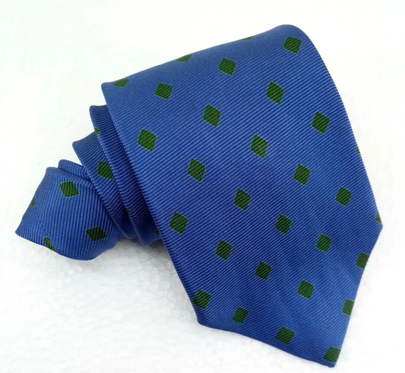 Cravatta blu e green geometric Enrico Coveri mushroom long business/marriage |