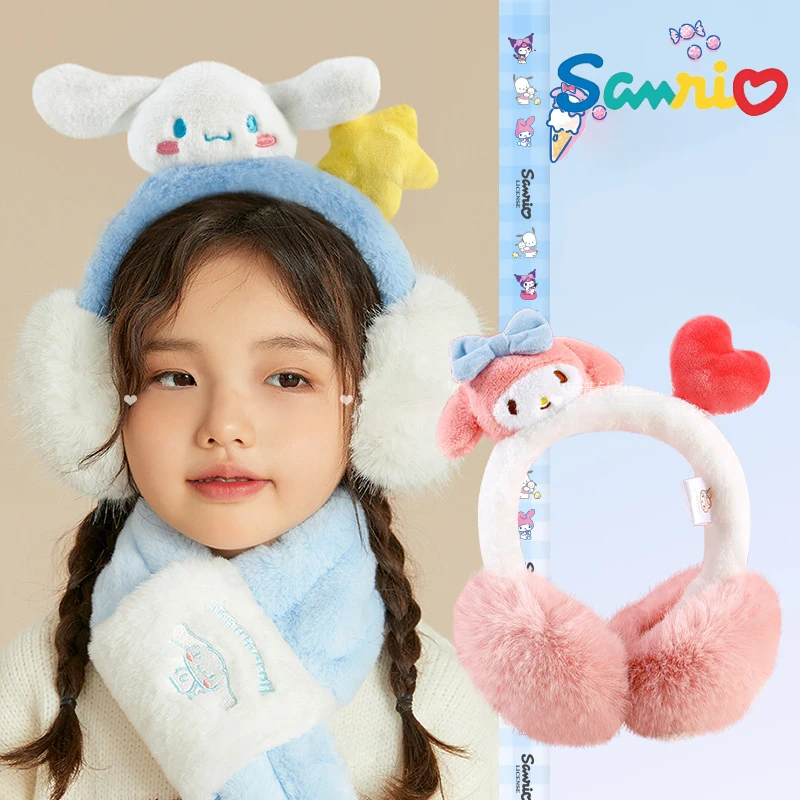 

Sanrios My Melody Kuromi Cinnamoroll Kids Ear Warmer Outdoor Ear-Muffs Winter Toddler Earmuffss Cute Cartoon Boys Girls Earmuffs