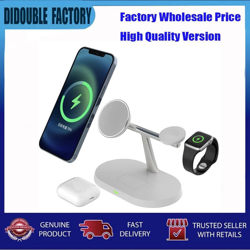 

3 in 1 Magnetic Wireless Charger Stand for iPhone 14 13 12 Pro Max For Samsung S20 S21 S22 Fast Charging Station Induction Compa