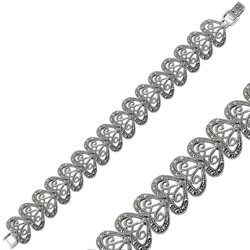 

Silver 925 Sterling Marcasite Sterling Bracelet