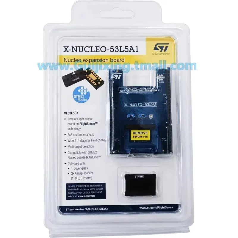 Комплект разработки P-NUCLEO-53L5A1 содержит датчики дальности X-NUCLEO-53L5A1 и NUCLEO-F401RE VL53L3CX.